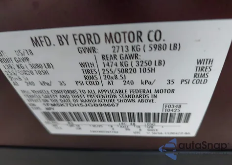 2018 Ford Explorer Xlt z USA, uszkodzony, nr VIN 1FM5K7DH5JGB98667